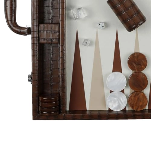 Backgammon Set - 20 inch 44mm Vegan Leather