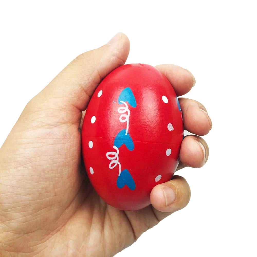 QINGQIU Easter Eggs Wooden Shakers Musical Toy