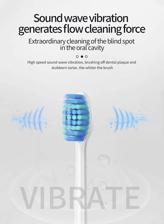 Sonic Electric Toothbrush - 10 Brush Heads Travel Case 180 Days on a Single Charge