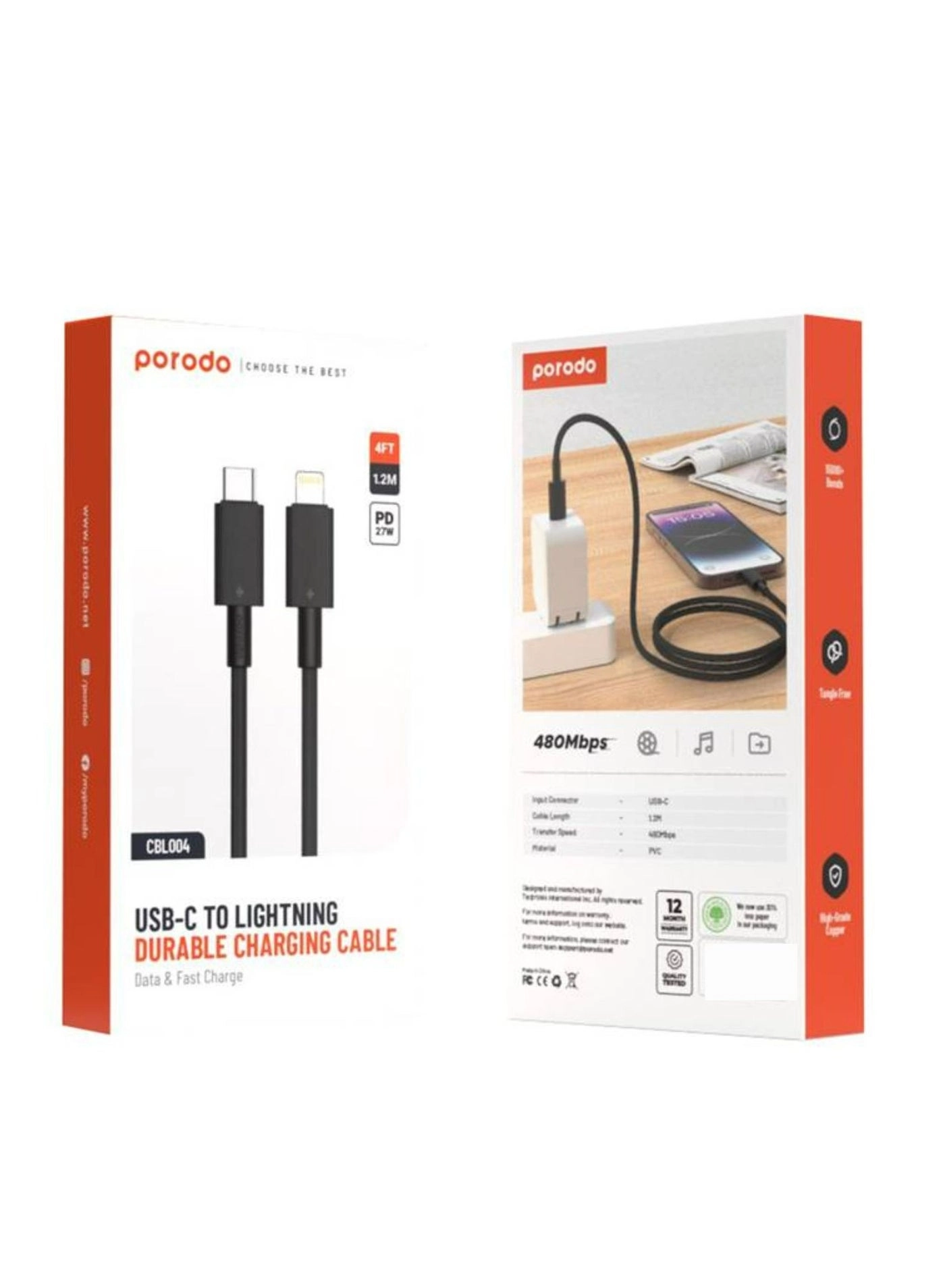 PD-CBL0004 USB-C to Lightning Cable 1.2m