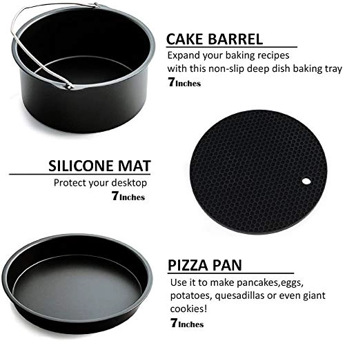 Cake Barrel + Pizza Pan + Metal Holder + Double Layer Rack + Silicone Mat - Stainless Steel 5-PCS