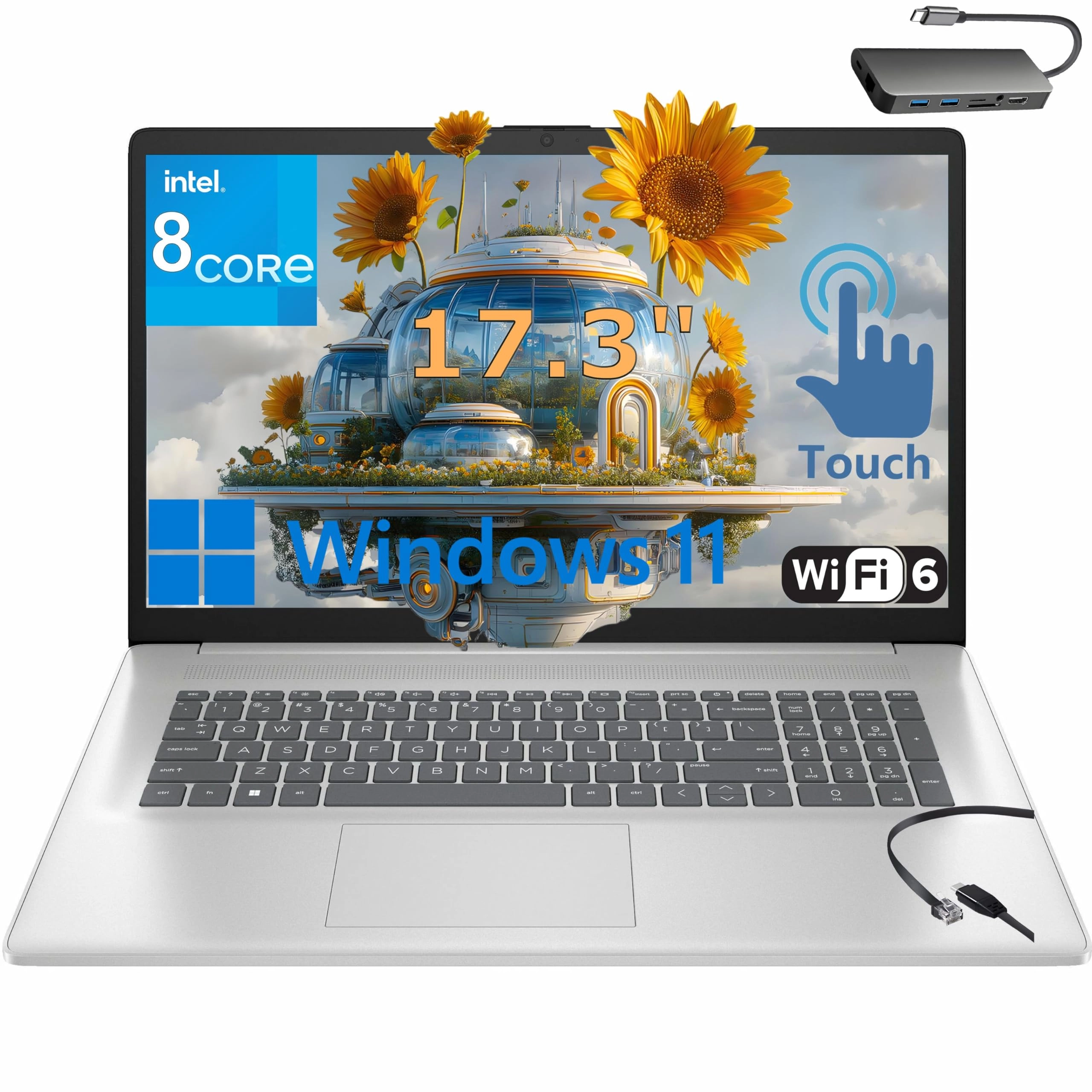 HP Laptop Laptop 17 - 17.3'' Core i3-N305 32GB DDR4 1TB PCIe SSD