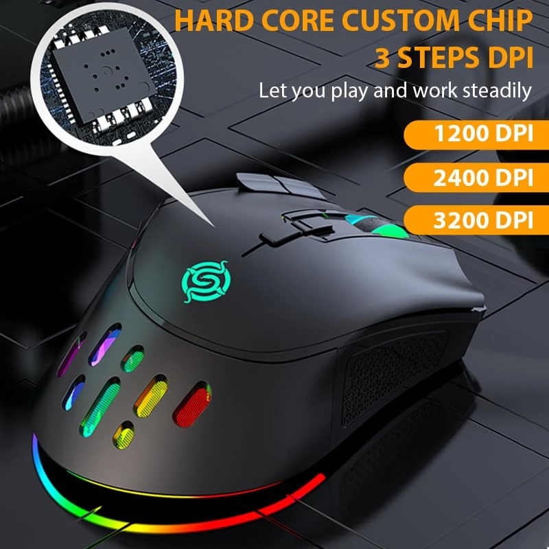 2.4G Wireless Mute RGB Light Honeycomb Gaming Mouse - 2.4G Wireless
