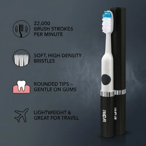 Sonic Toothbrush - 22,000 brush strokes per minute Battery Powered Extra Brush Head