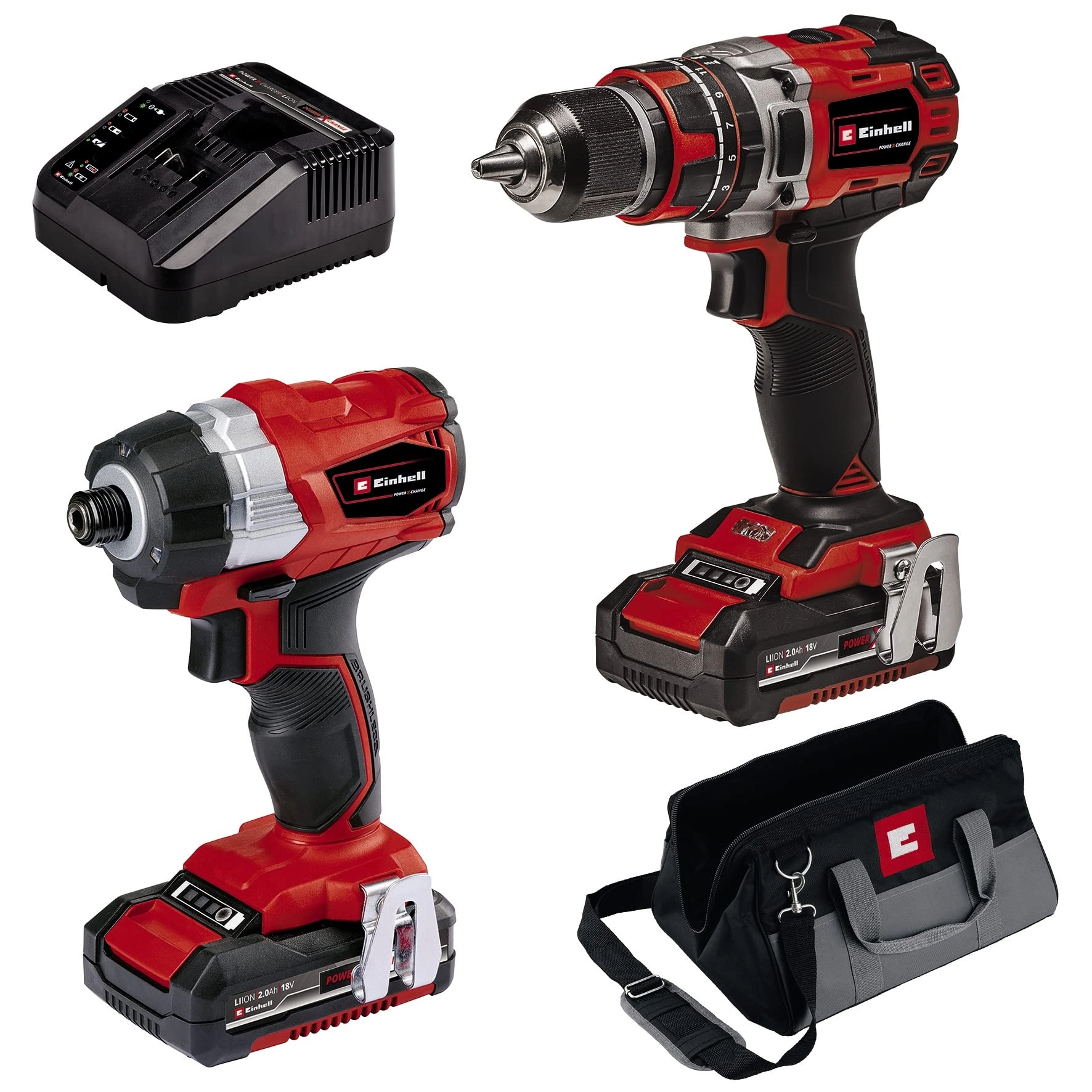 Einhell TP-CD 18/50 + TP-CI 18 - 2 x 2.0 Ah 18 Volts