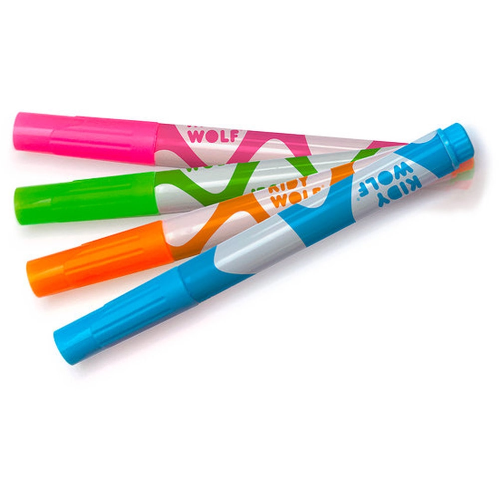 KIDYWOLF Fluorescent Markers - Green Pink Blue Orange 2mm