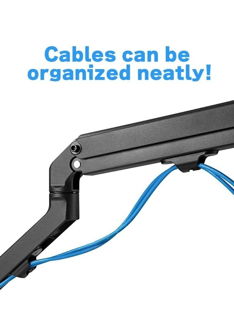 Single Monitor Mount - Gas Spring Full Motion 17-27 Inch