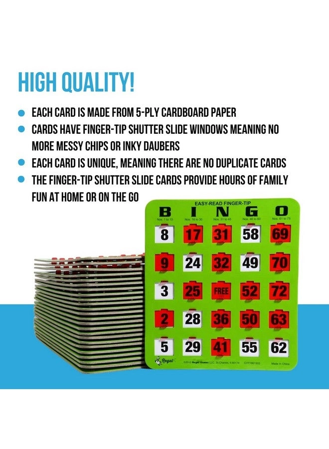 Bulk Bingo Cards - Sliding Windows Reusable Large Print