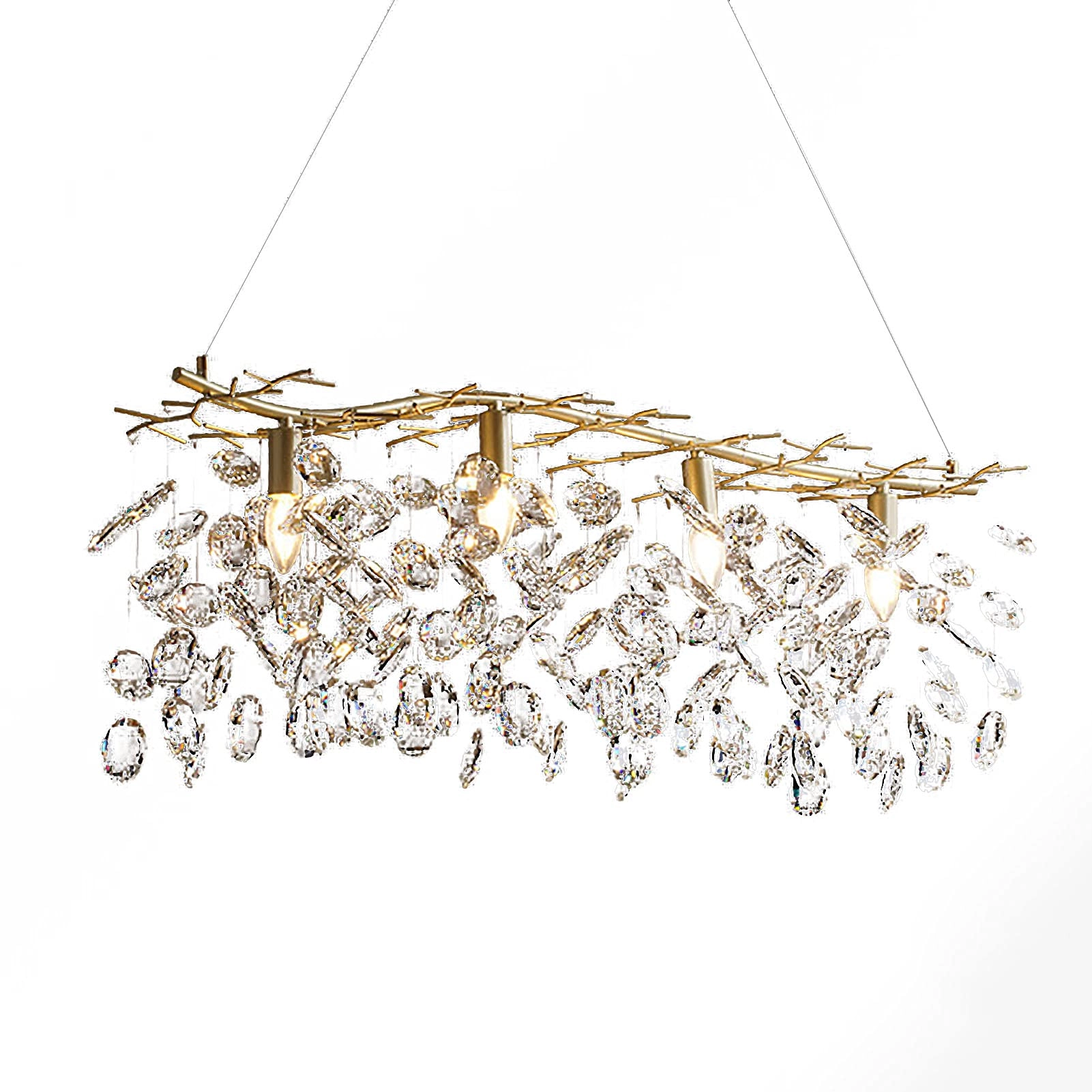 AYMAYA Round Crystal Chandelier - 80*22cm Gold and crystal