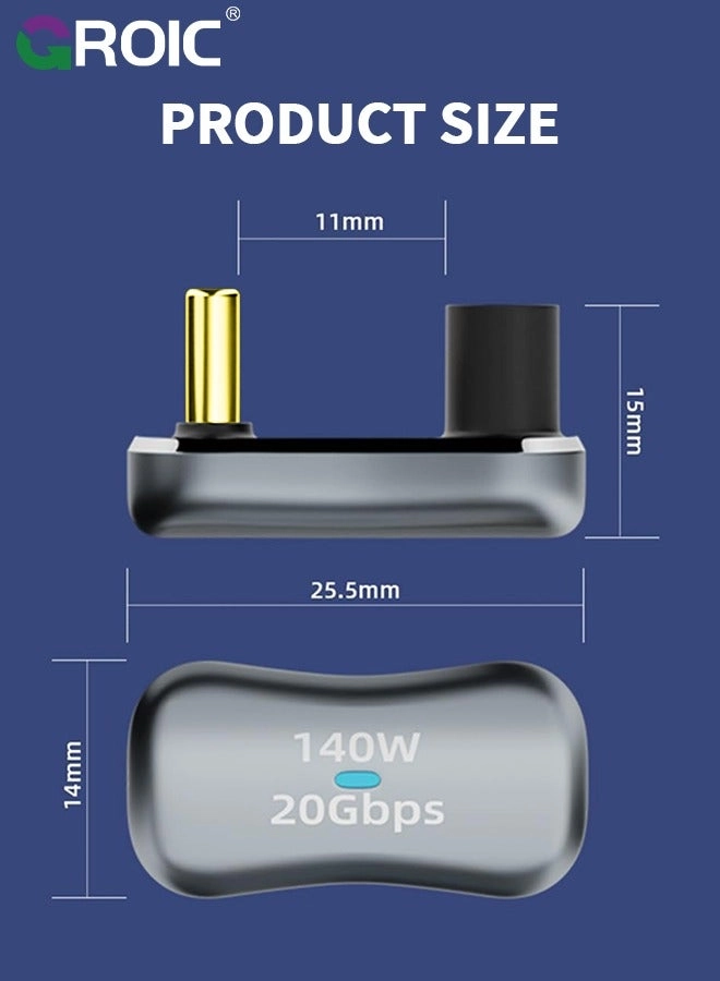 180° USB C Adapter - 20Gbps 140W PD Pack