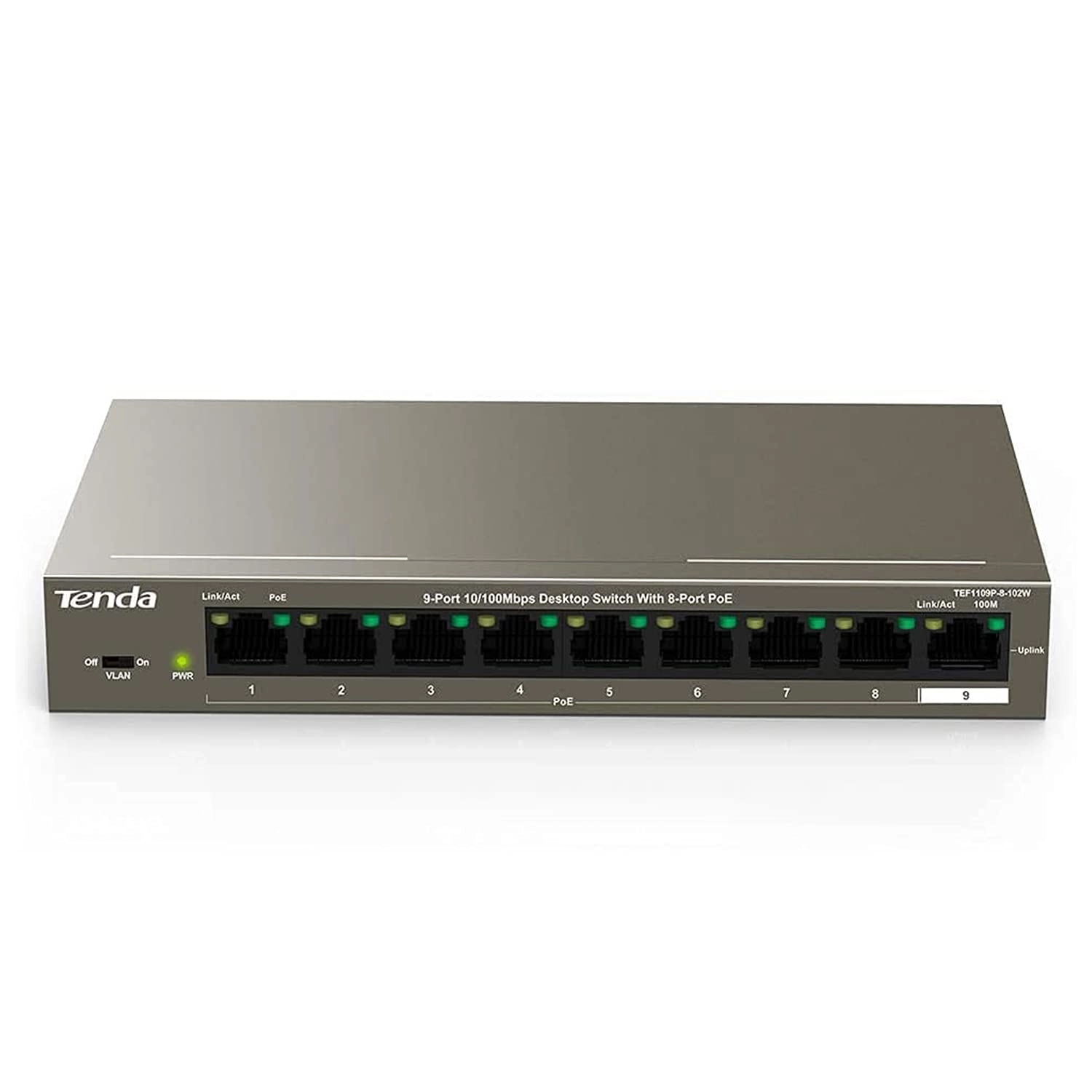 Tenda TEF1109P-8-102W 9-ports