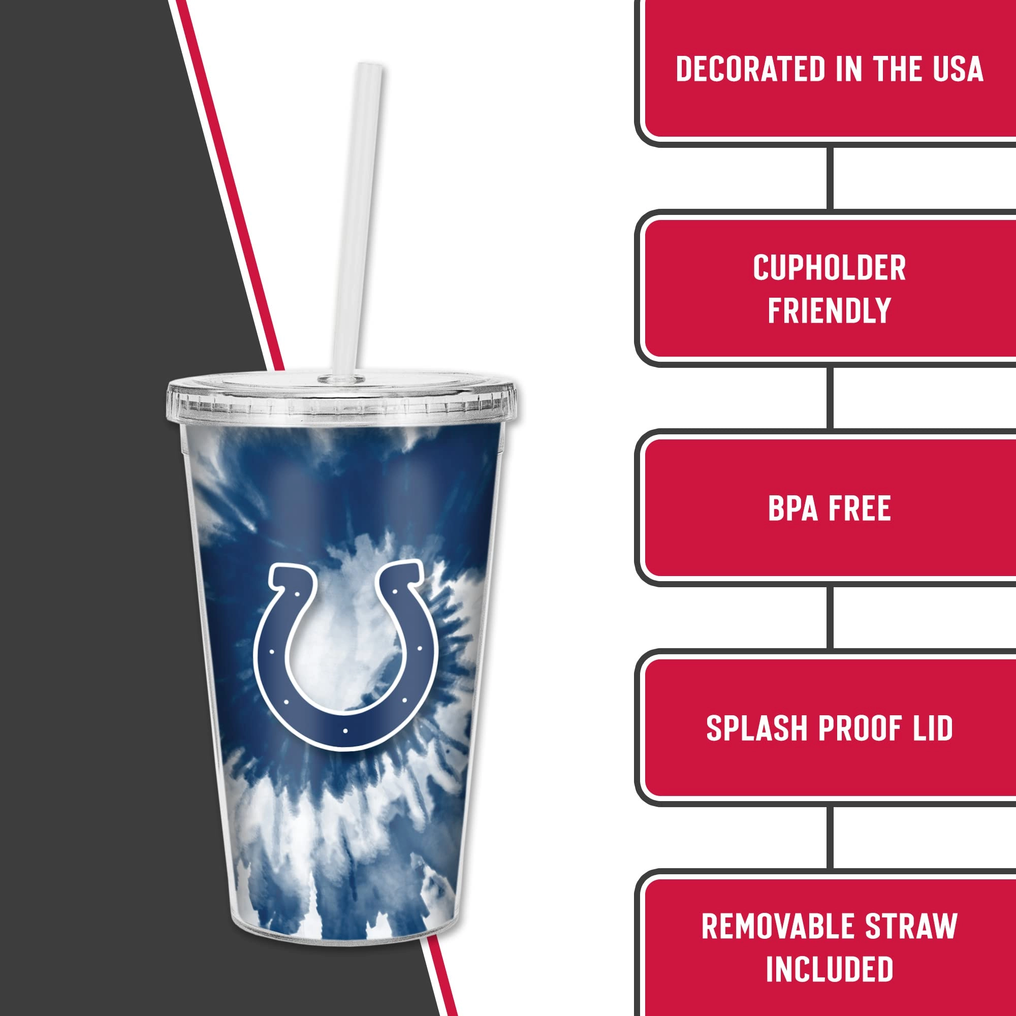 NFL Football Metallic Tie Dye Tumbler - 473ml