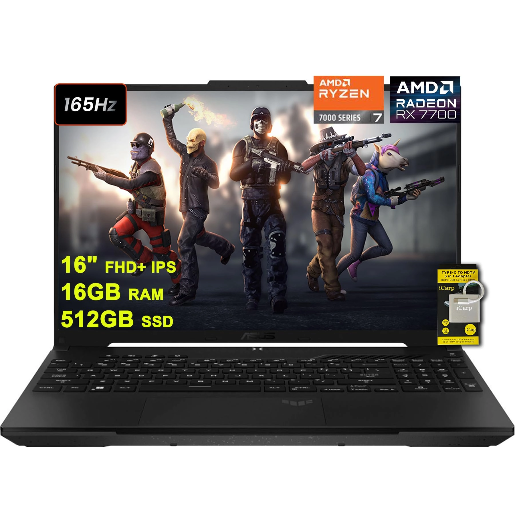 ASUS TUF Gaming A16 - 16'' Ryzen 7 7735HS 16GB DDR5 512GB SSD