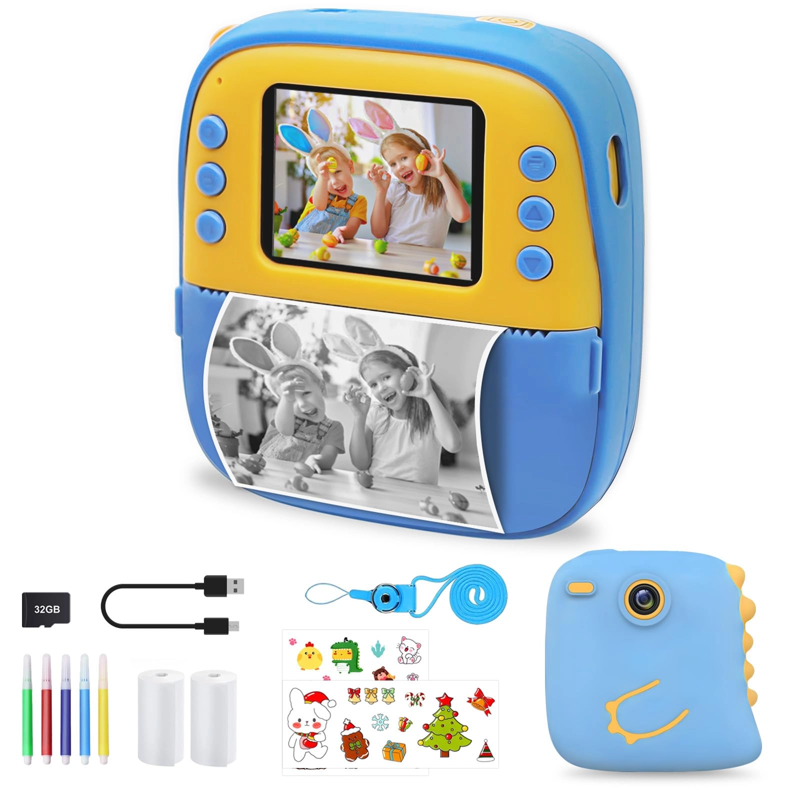 Kids Instant Digital Camera - 32GB 1080P Pink