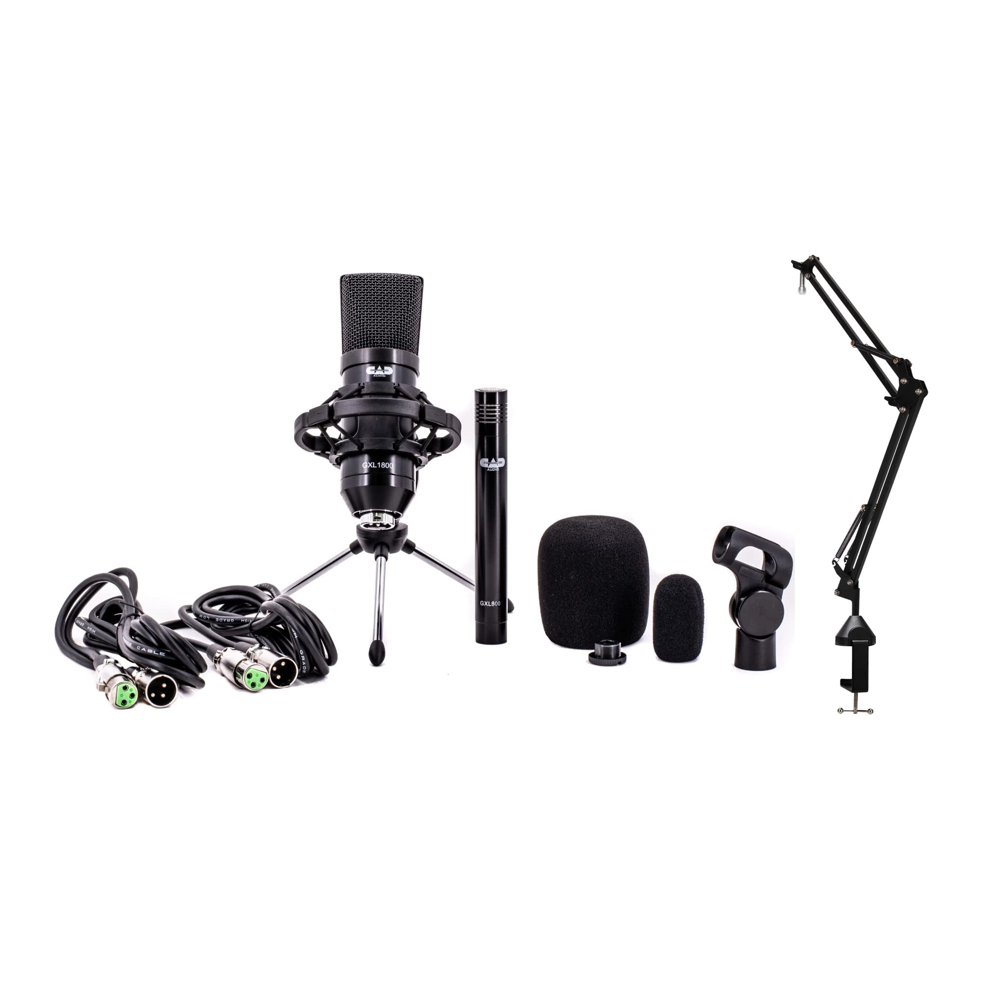 CAD Audio GXL1800 - XLR Microphone + GXL800 - XLR Microphone + Desktop Boom Arm Microphone Stand - Microphone