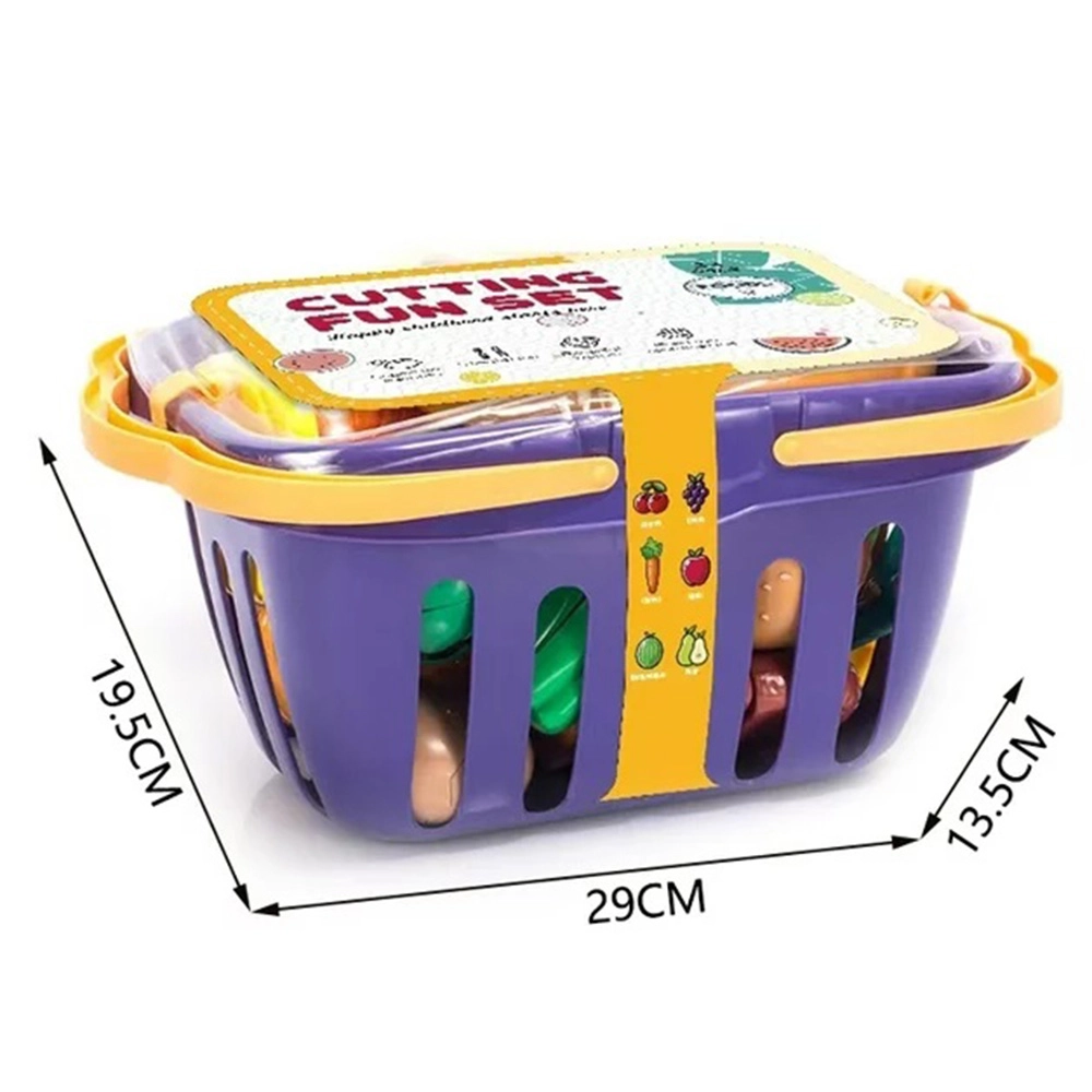 Kid's Fruits & Vegetables In Basket Toy Set - 3+ 28 pieces
