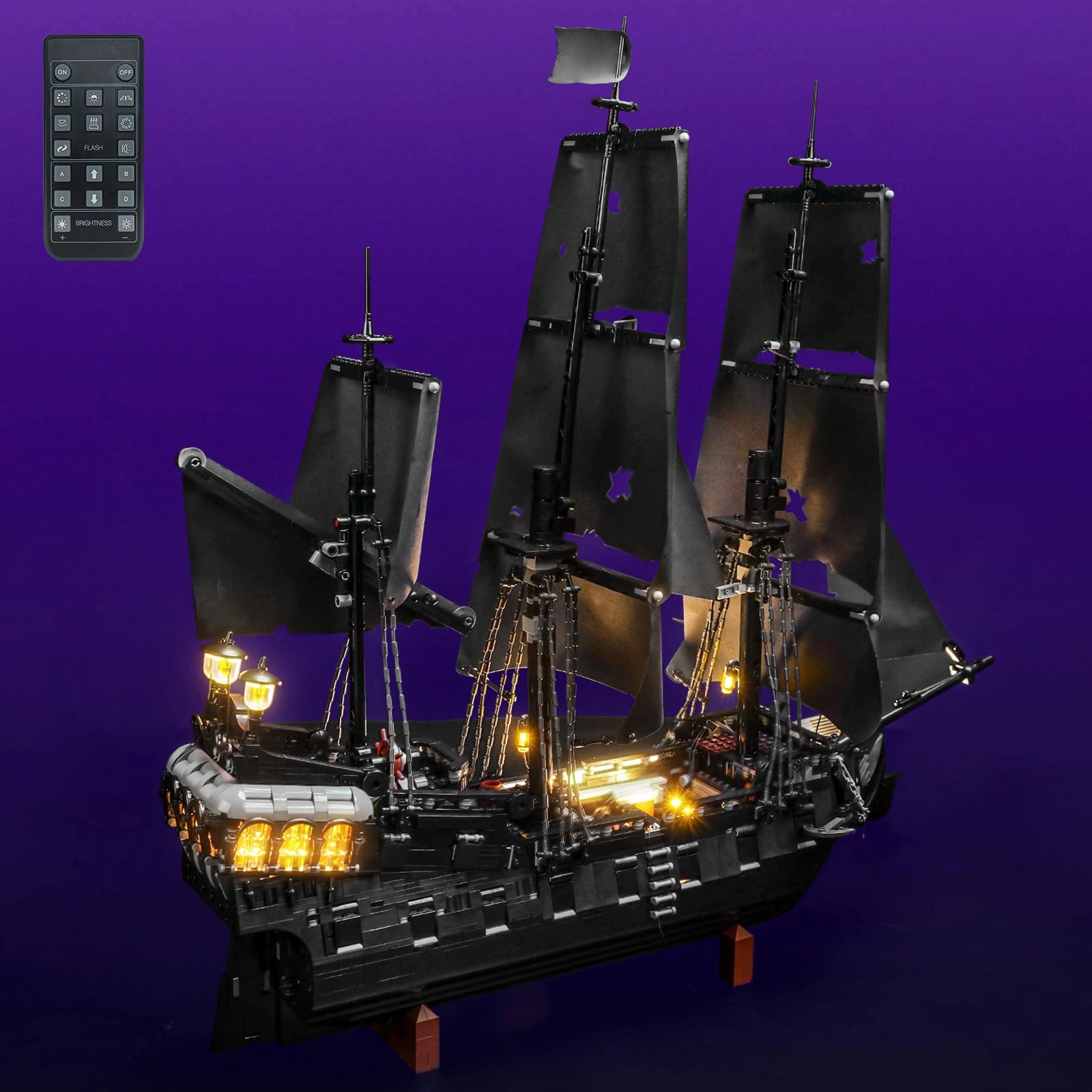 LocoLee Light kit Compatible with 10365 Captain Jack Sparrow's Pirate Ship - RC Version LED