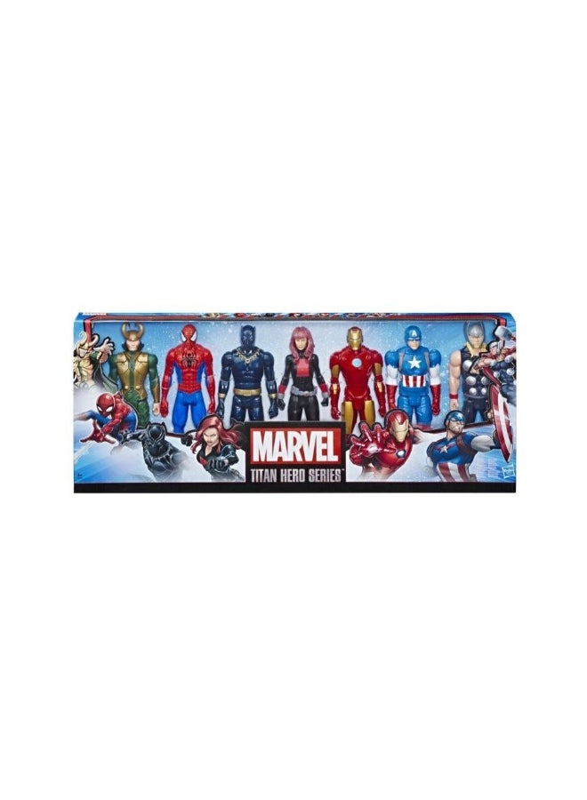 Marvel Captain America + Black Panther + Loki + Thor + Iron Man + Spider-Man + Black Widow - Avengers - 7 pcs