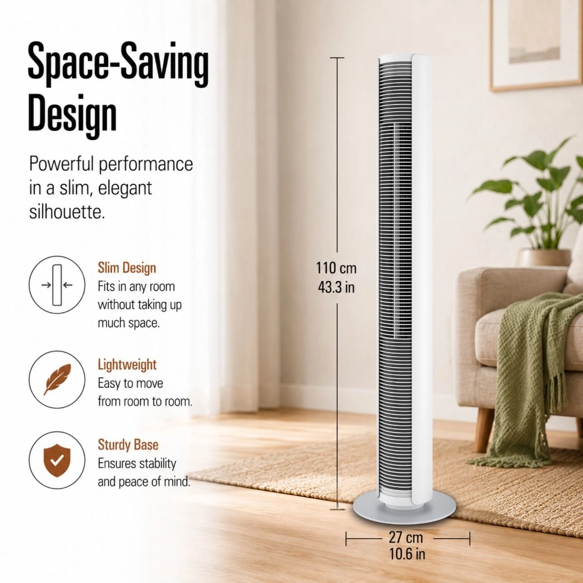 Peter - Tower Fan Oscillating 1-7 hour timer