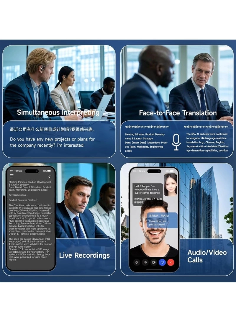 AI Language Translator Earbuds - 144 Languages