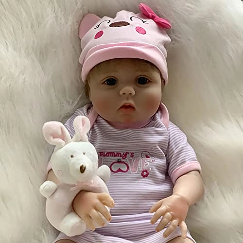 Reborn Baby Doll - 22 Inch Vinyl Brown Eyes