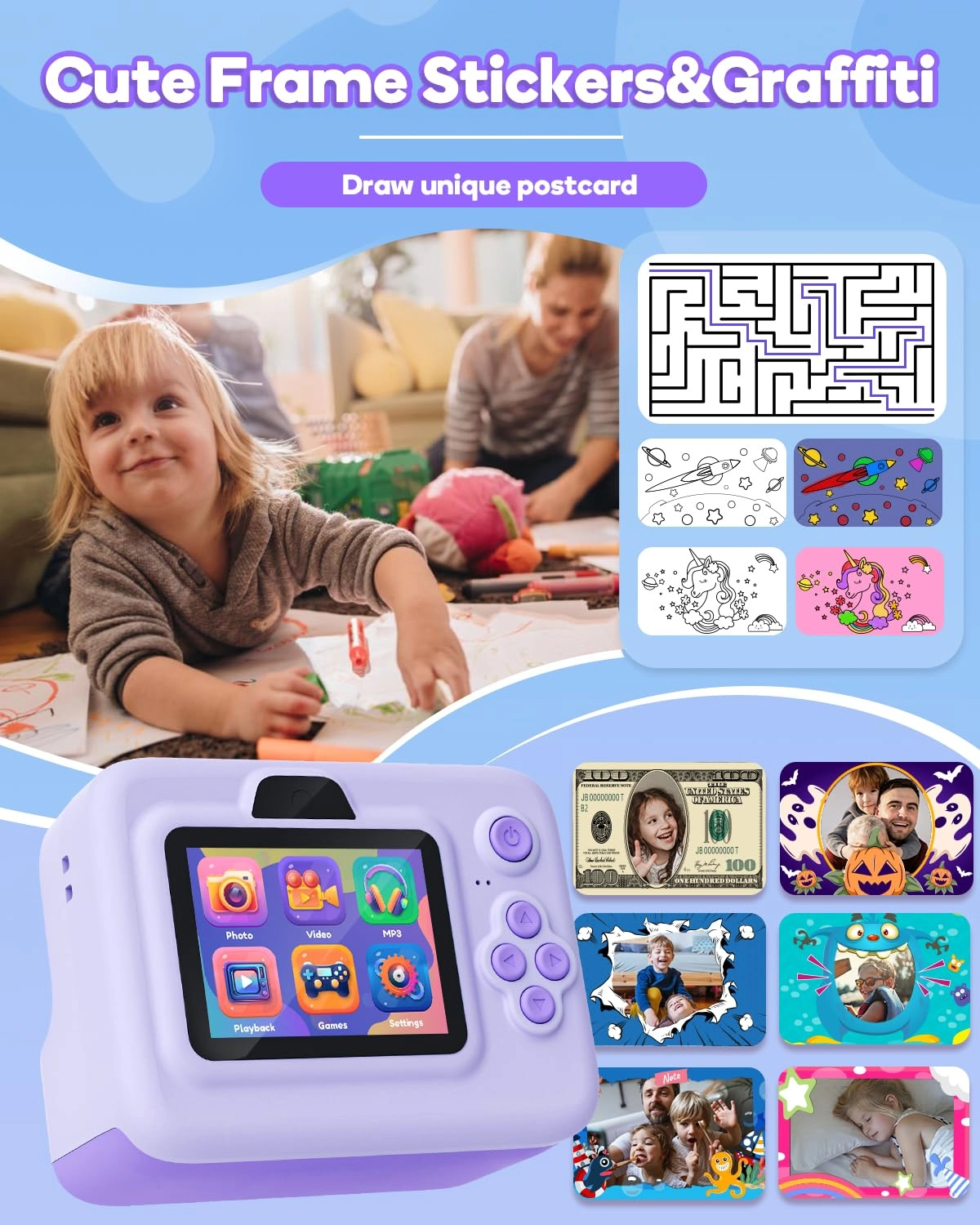 CA-01 - 2.4-inch Screen Instant Print Purple