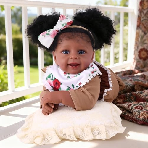 BABESIDE Yaney Reborn Baby Doll - 20 Inch Soft Body Black Girl Ages 3+