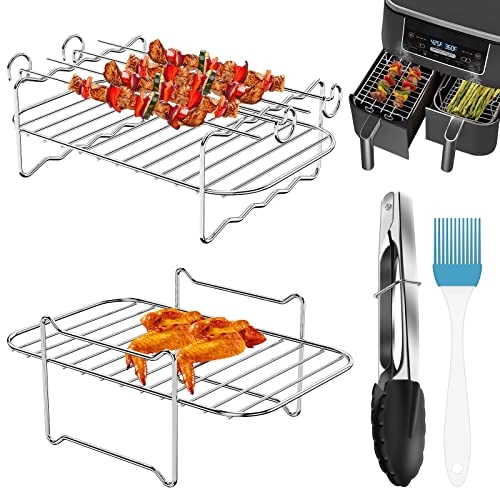 Air Fryer Racks - Stainless Steel, Plastic, Silicone 4 Pcs