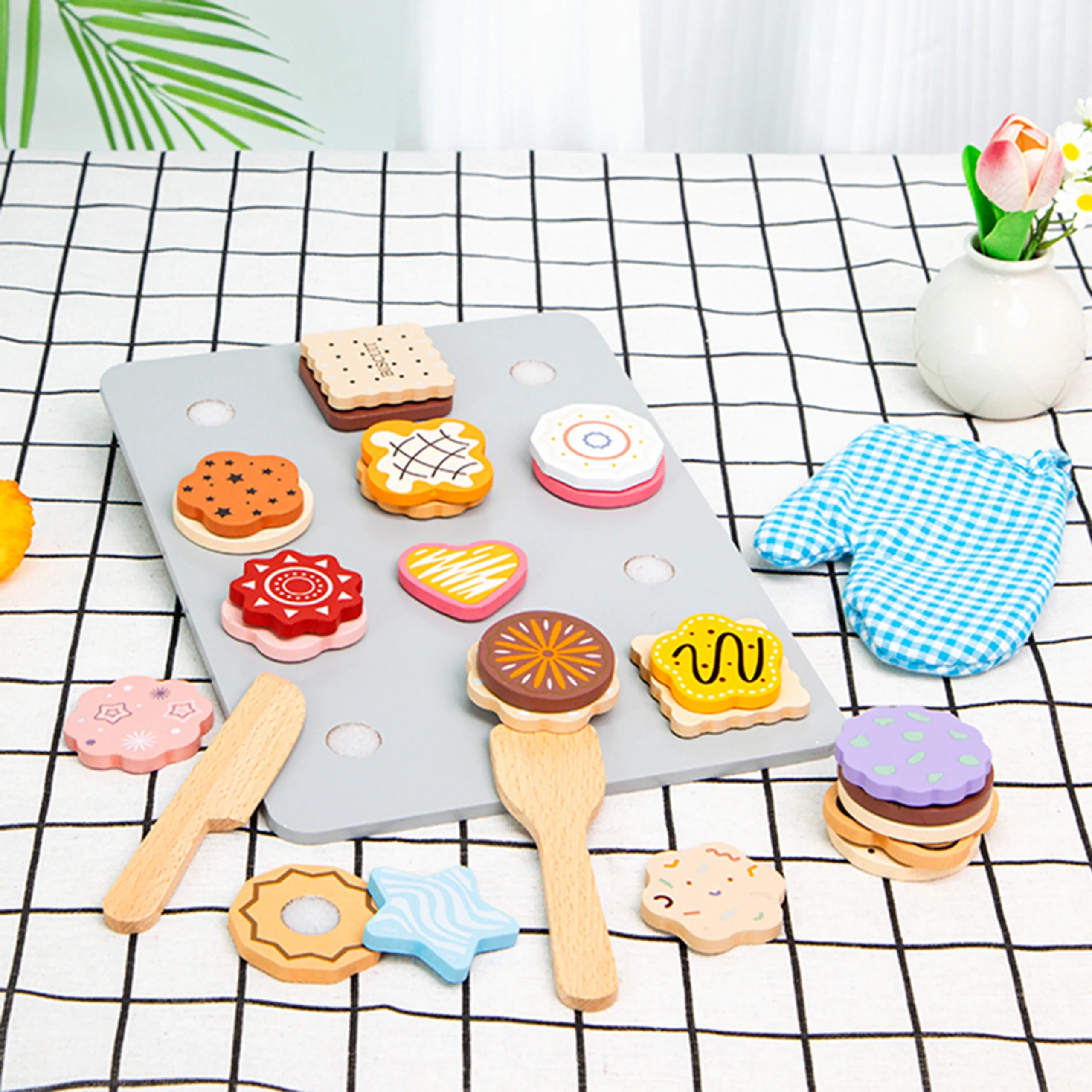 Kids Wooden Cookie Playset - 28 Pcs (5551007-KABI_0192)