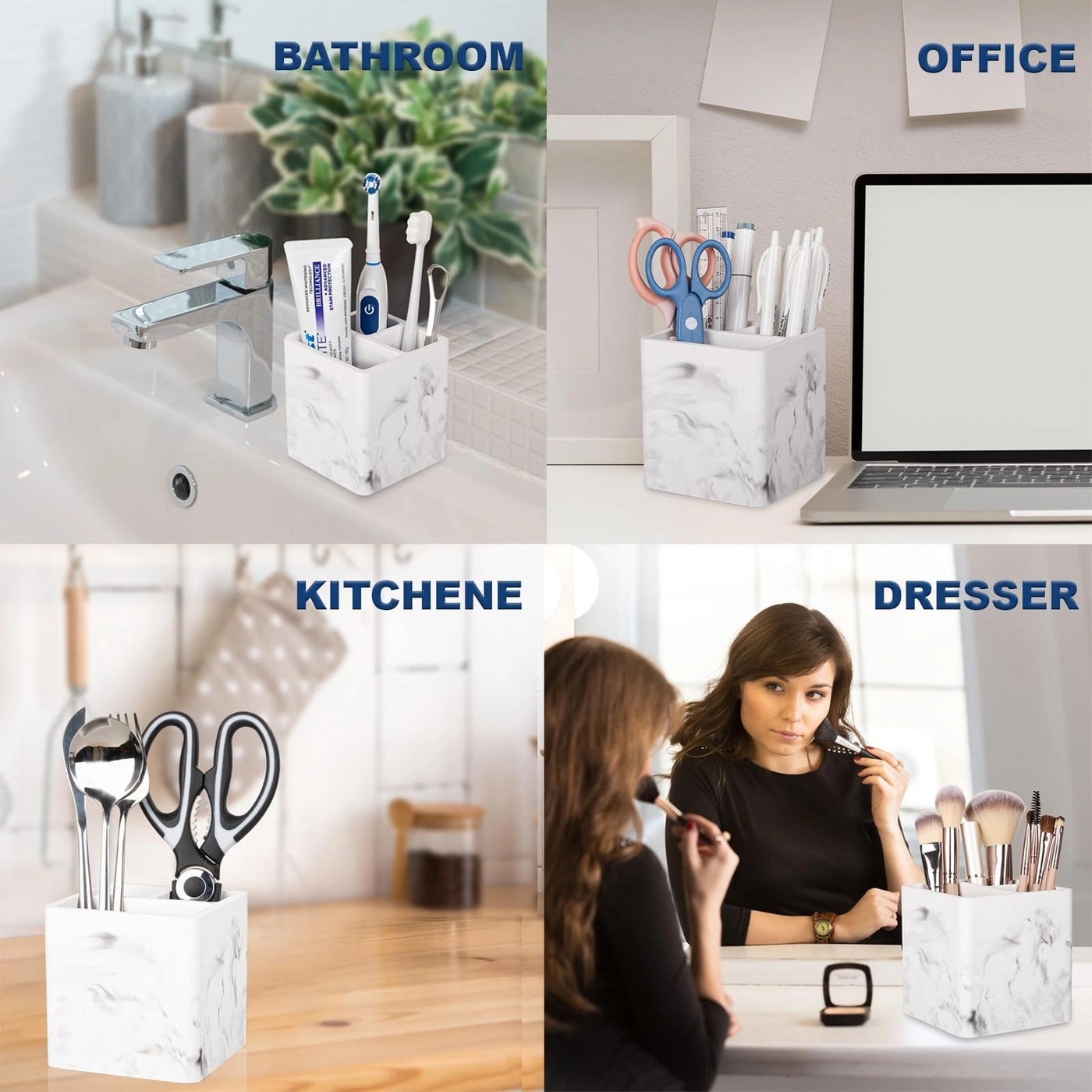 Diatomite Toothbrush Holder - Bathroom Countertop Shower Vanity 3 Slots