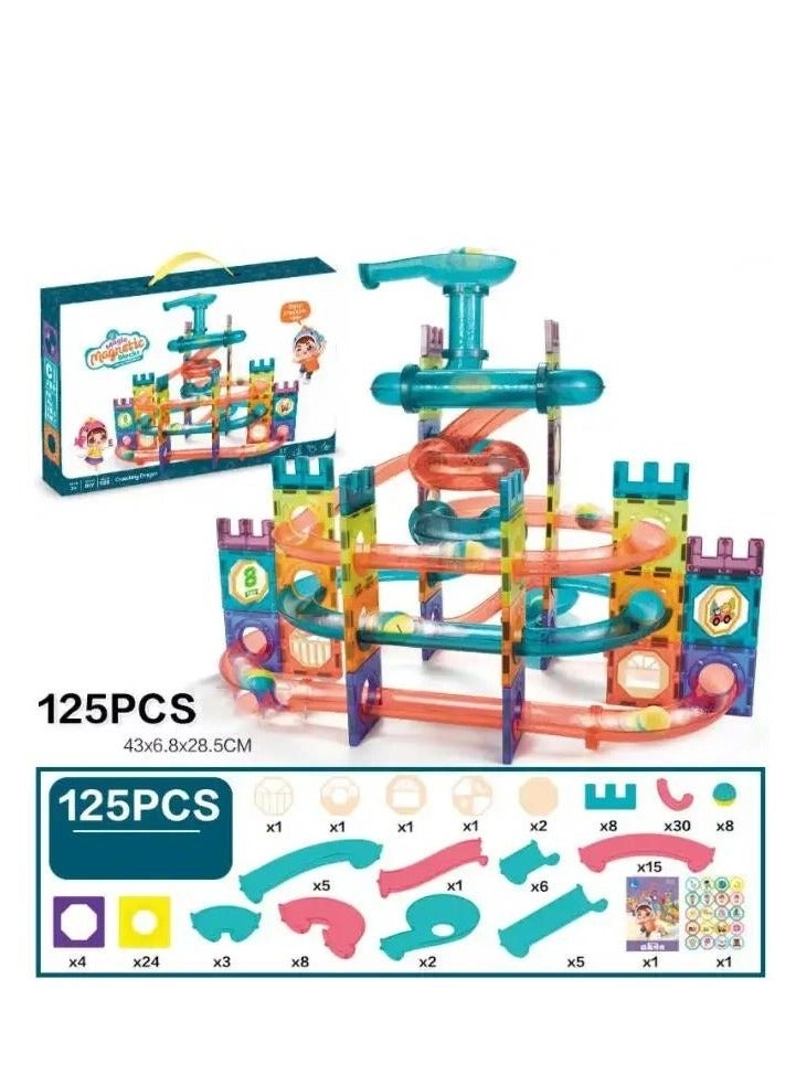 Magnetic Building Block - 125pcs Multicolour Set