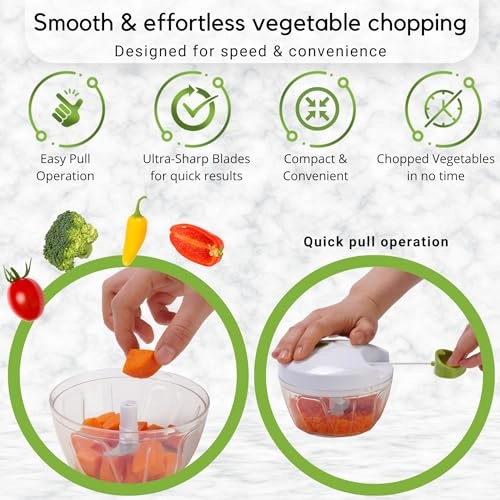 Manual Food Chopper - 2-Cup 2 blades