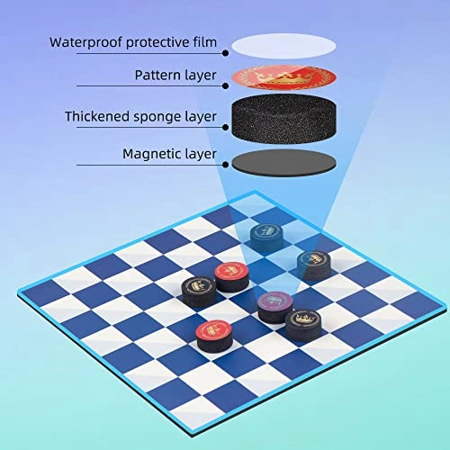 BSTSHIER - 2 in 1 Checkers&Tic-Tac-Toe