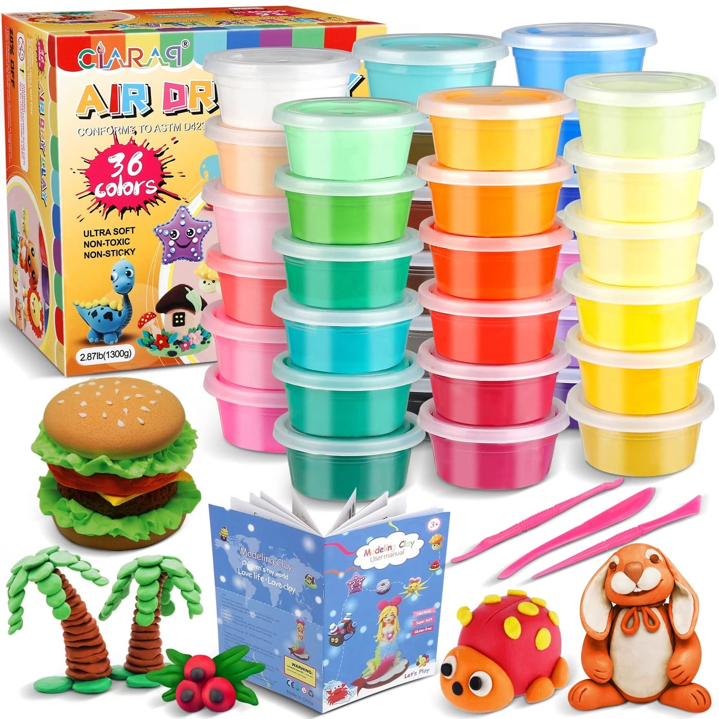 CiaraQ Modeling Clay Kit - Air Dry Clay 36 Colors