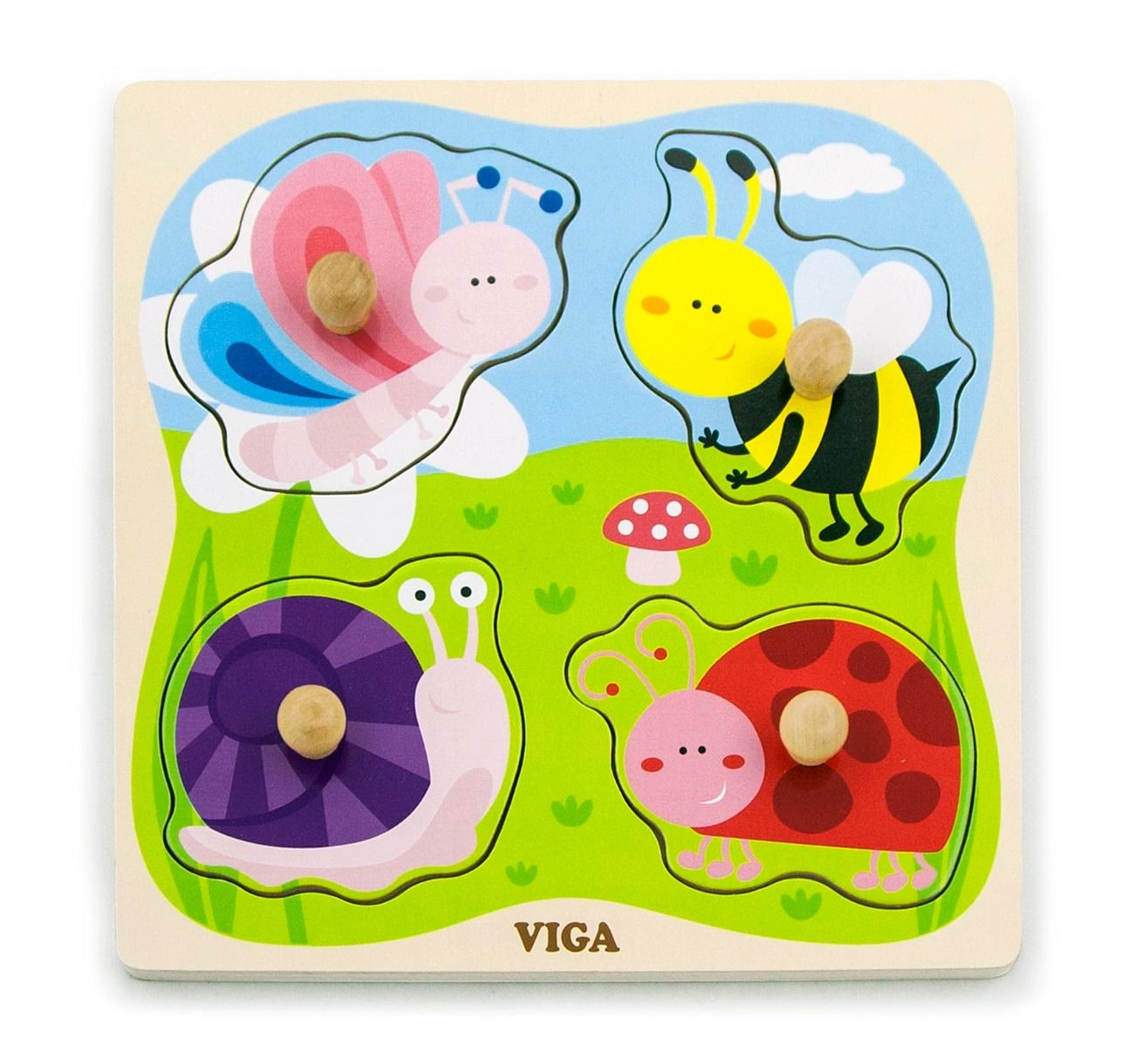 VIGA Insect Wooden Puzzle (SW-50131) - 4 pcs