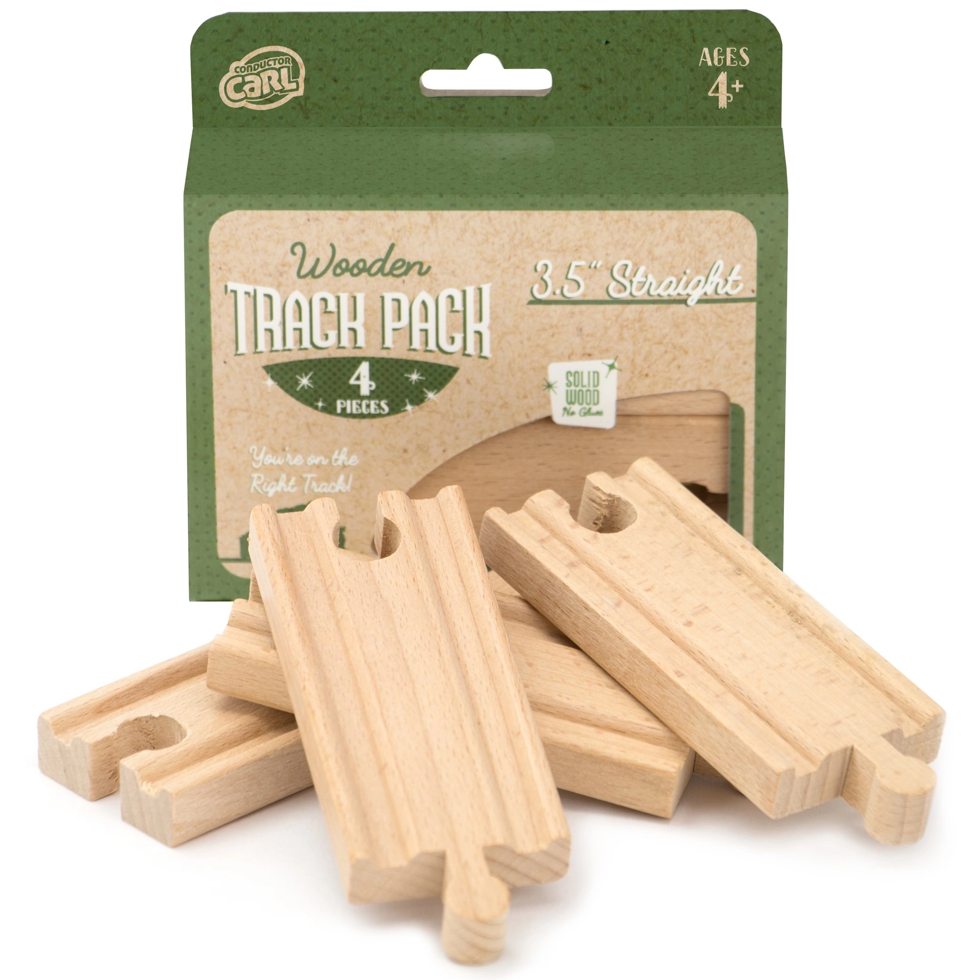 Conductor Carl Wood Train Track Expansion Pack - 4pcs