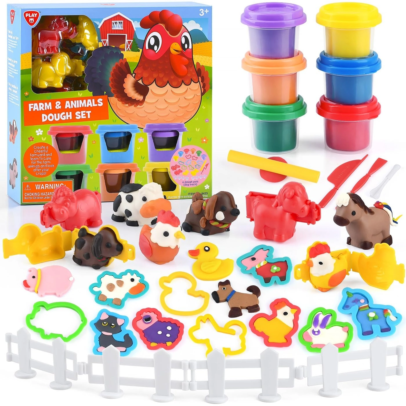 Play Farm Animals Clay Kit - 46 pcs