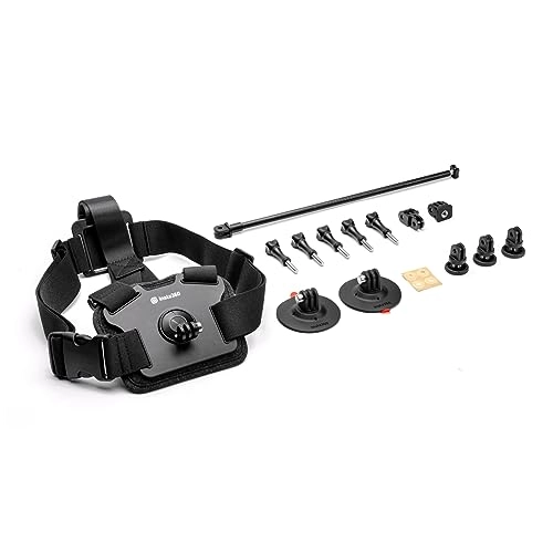 Chest Strap + Helmet Extension Rod + Flexible Adhesive Mounts + Mounting Parts