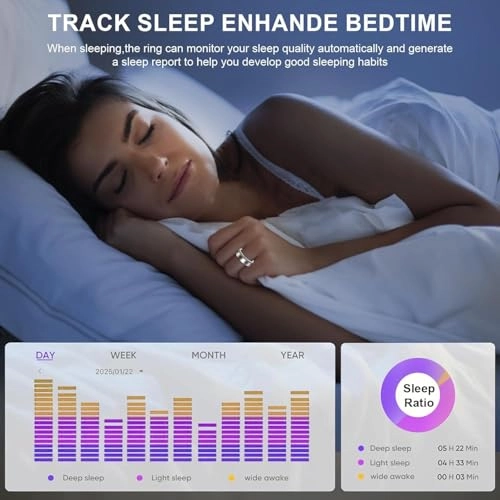 Health Tracker Smart Ring - IP68 Waterproof Heart Rate Blood Oxygen