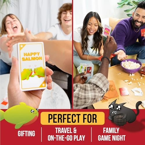 Exploding Kittens - 42 cards + Happy Salmon - 72 cards