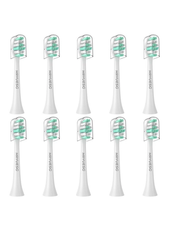 Replacement Toothbrush Heads - 10 Pack 5green+5white