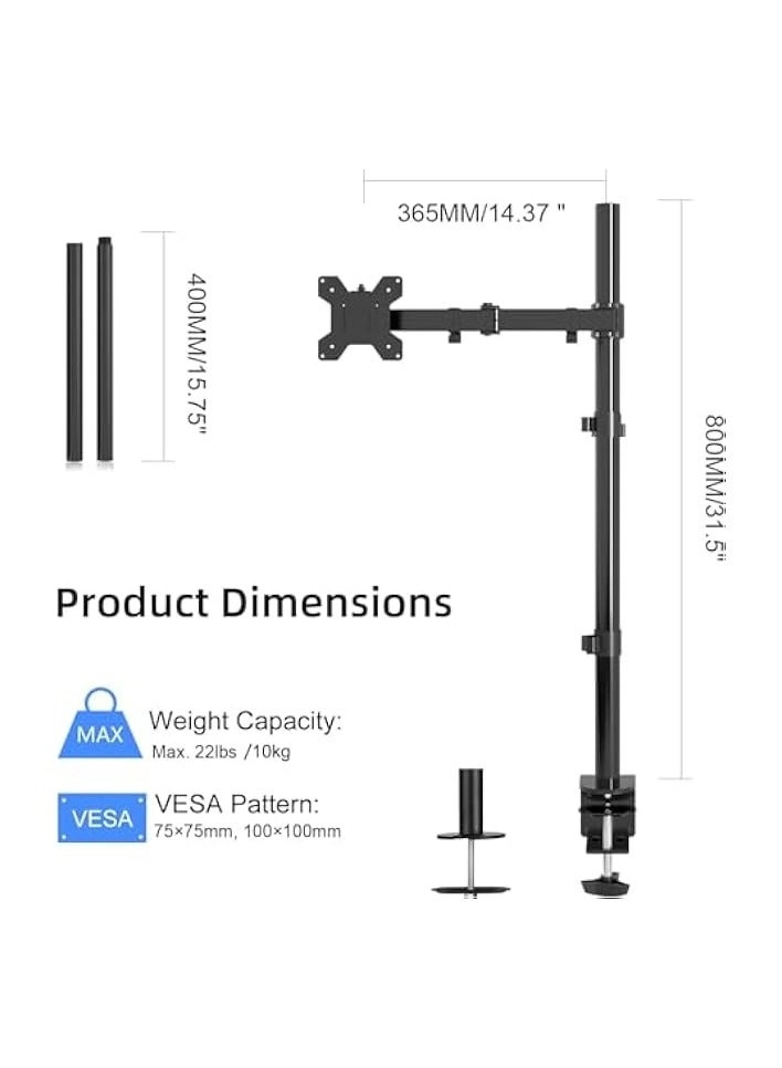 Single Monitor Desk Mount - 1 32 Inch