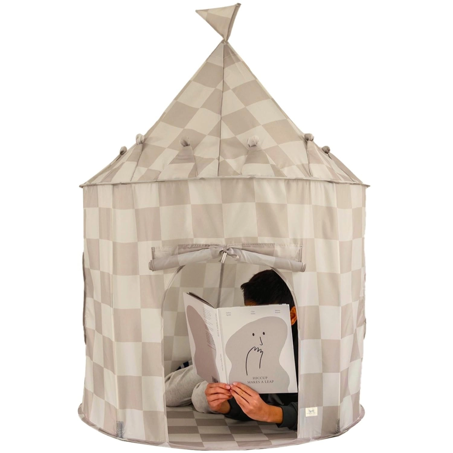 Kids Play Tent - 3ft wide 4ft tall Checkerboard Beige