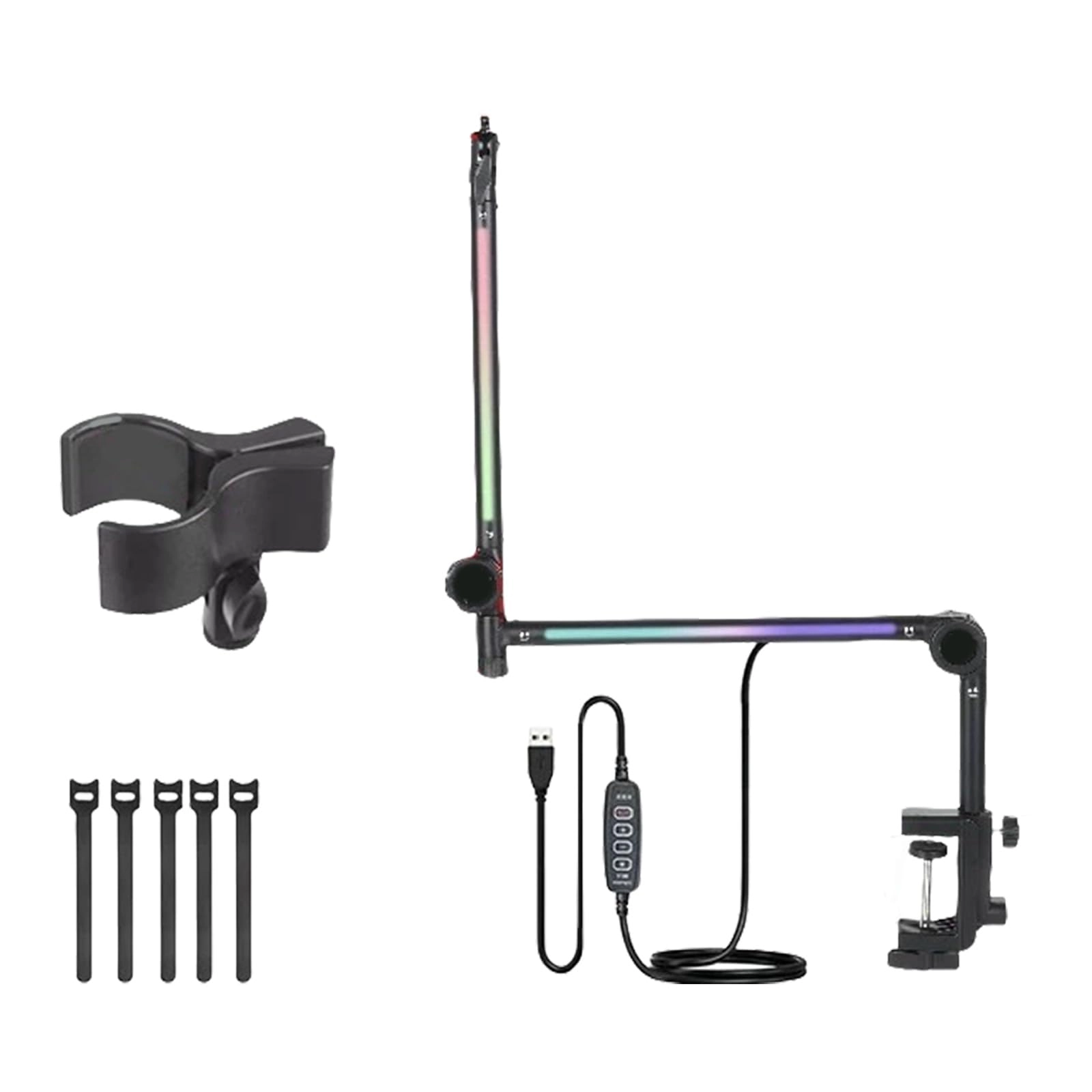 Oxtxuzdm Microphone Boom Arm - With Light Multi Directional Adjustable