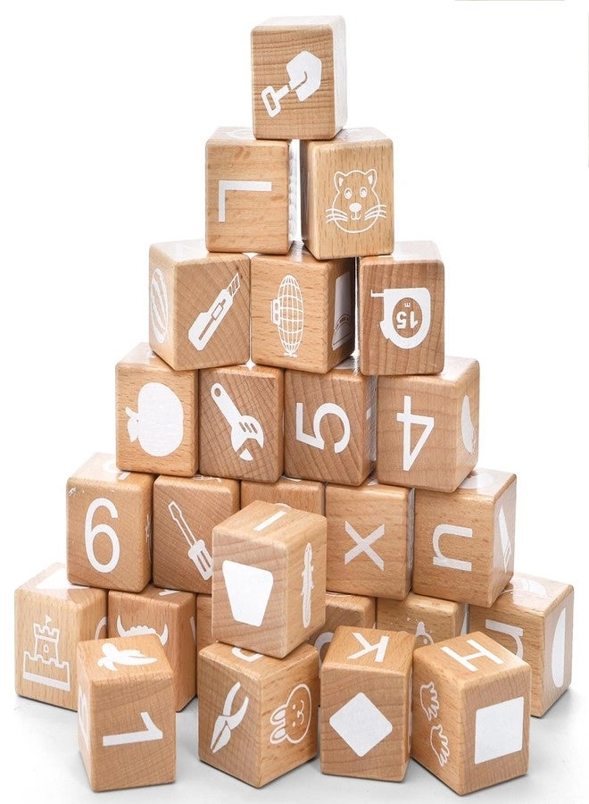 Peohud Wooden Alphabet Blocks - 26 pieces
