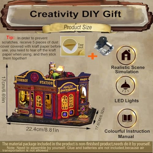 Miniature Wooden Dollhouse Furniture Kit - Creative Room 1:24