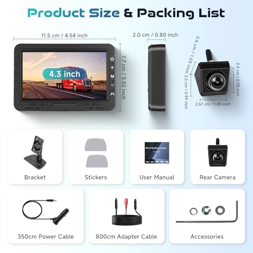 Rear View Camera - full-colour night vision wired 1080P + Reversing Monitor