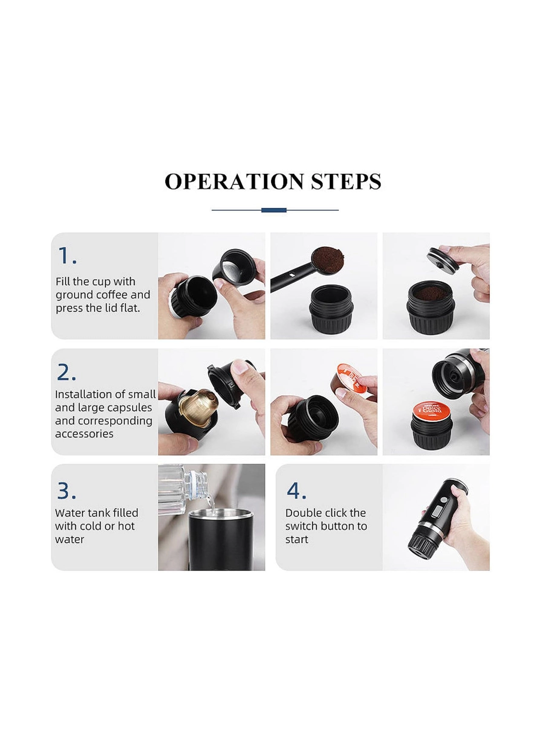 Portable Espresso Machine USB Rechargeable 15Bar 153315