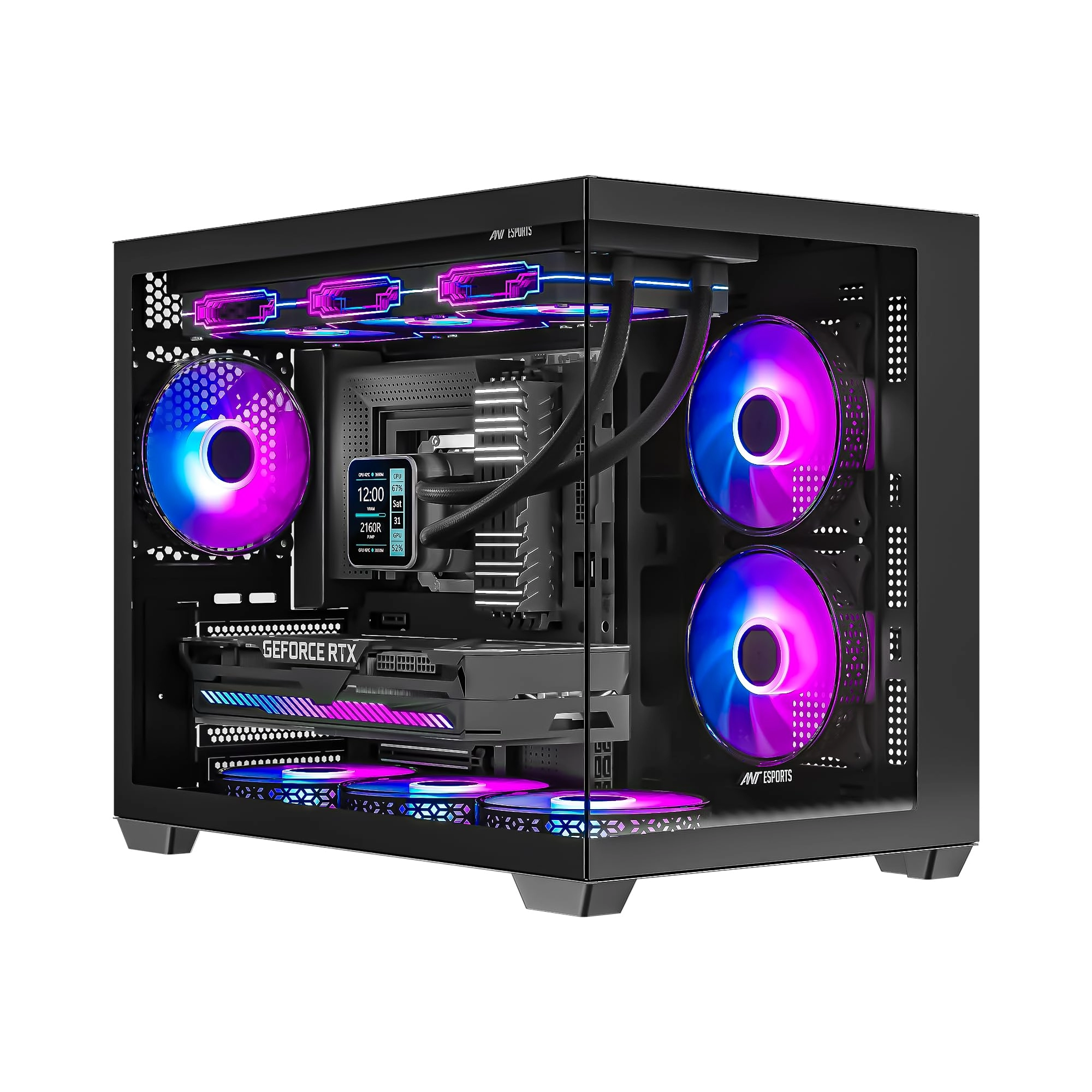 Ant Esports Crystal X6 Mini - Mid-Tower 6 ARGB Fans
