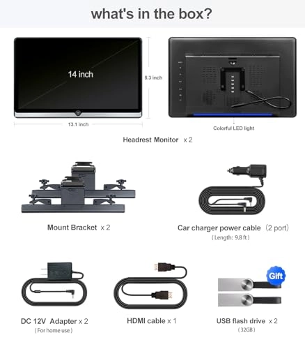 Car TV Headrest Monitor - 14 inch